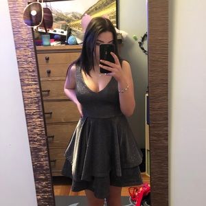 Silver Iridescent Homecoming Dress